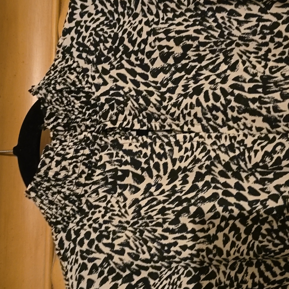 Nanette Lepore Sleeveless Ruffle Tiered  Mini Dress. Black Cream 654-1 Print - Picture 11 of 12